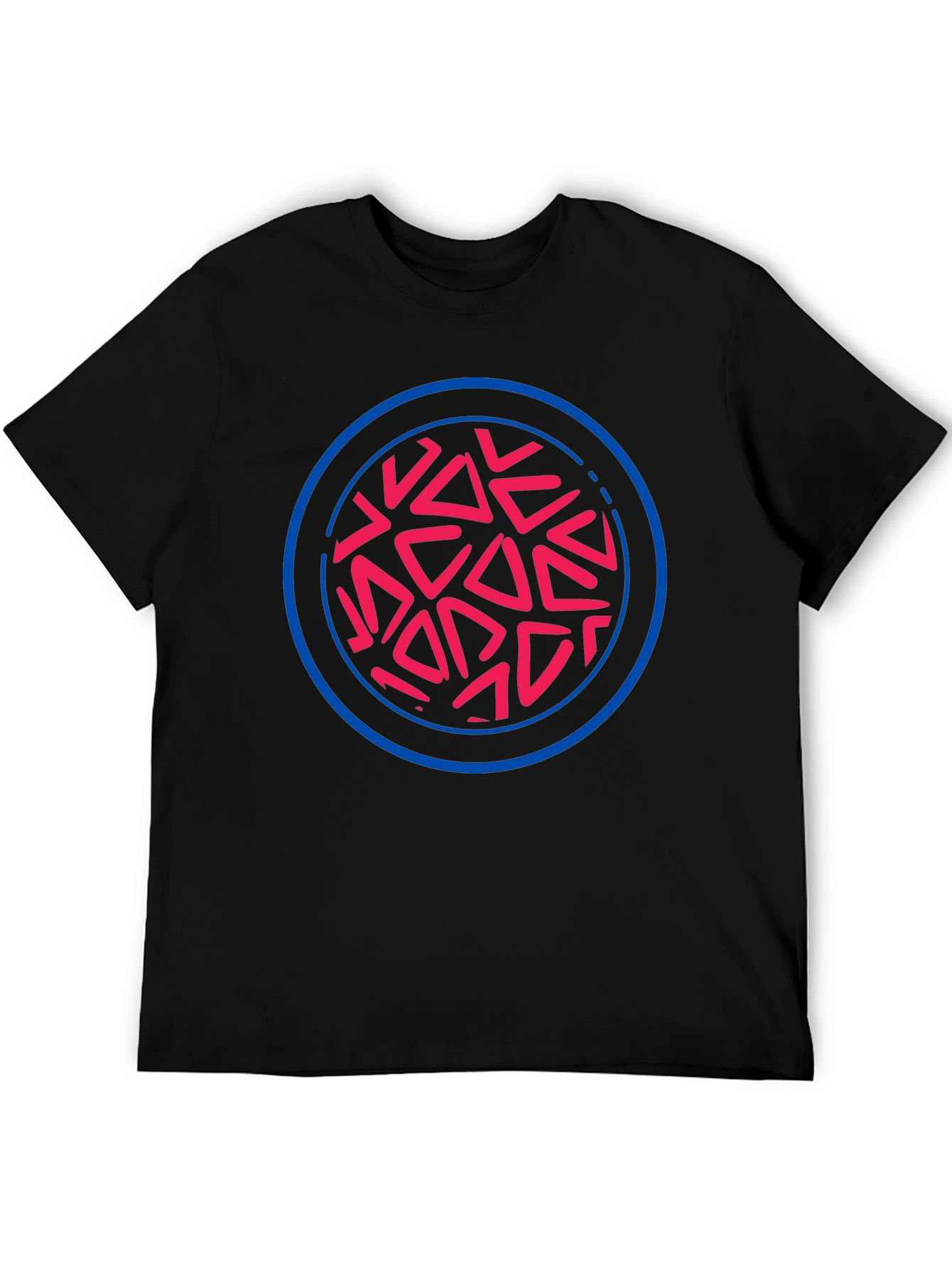 Abstract Circle Graphic Tee - Black