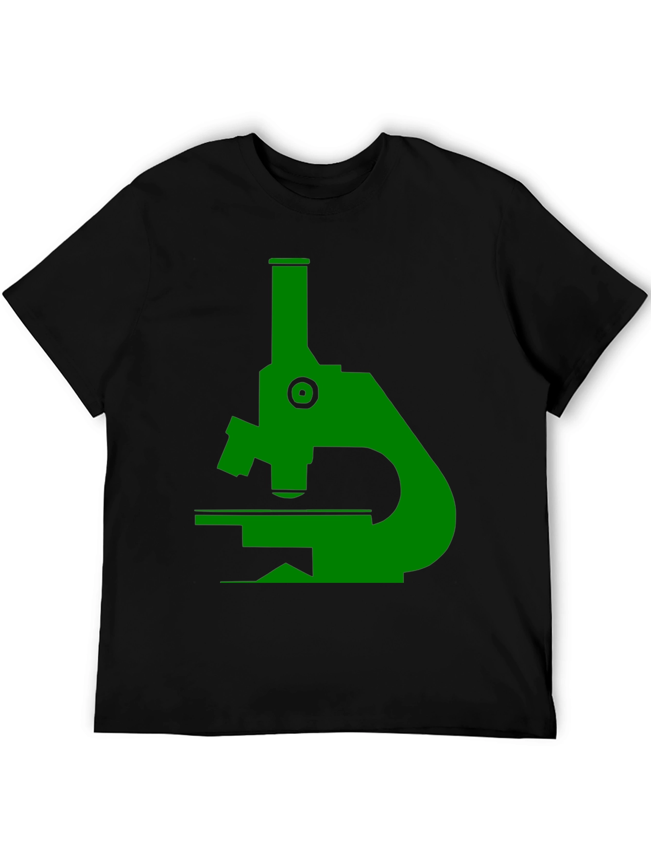 Green Microscope Graphic Black T-Shirt