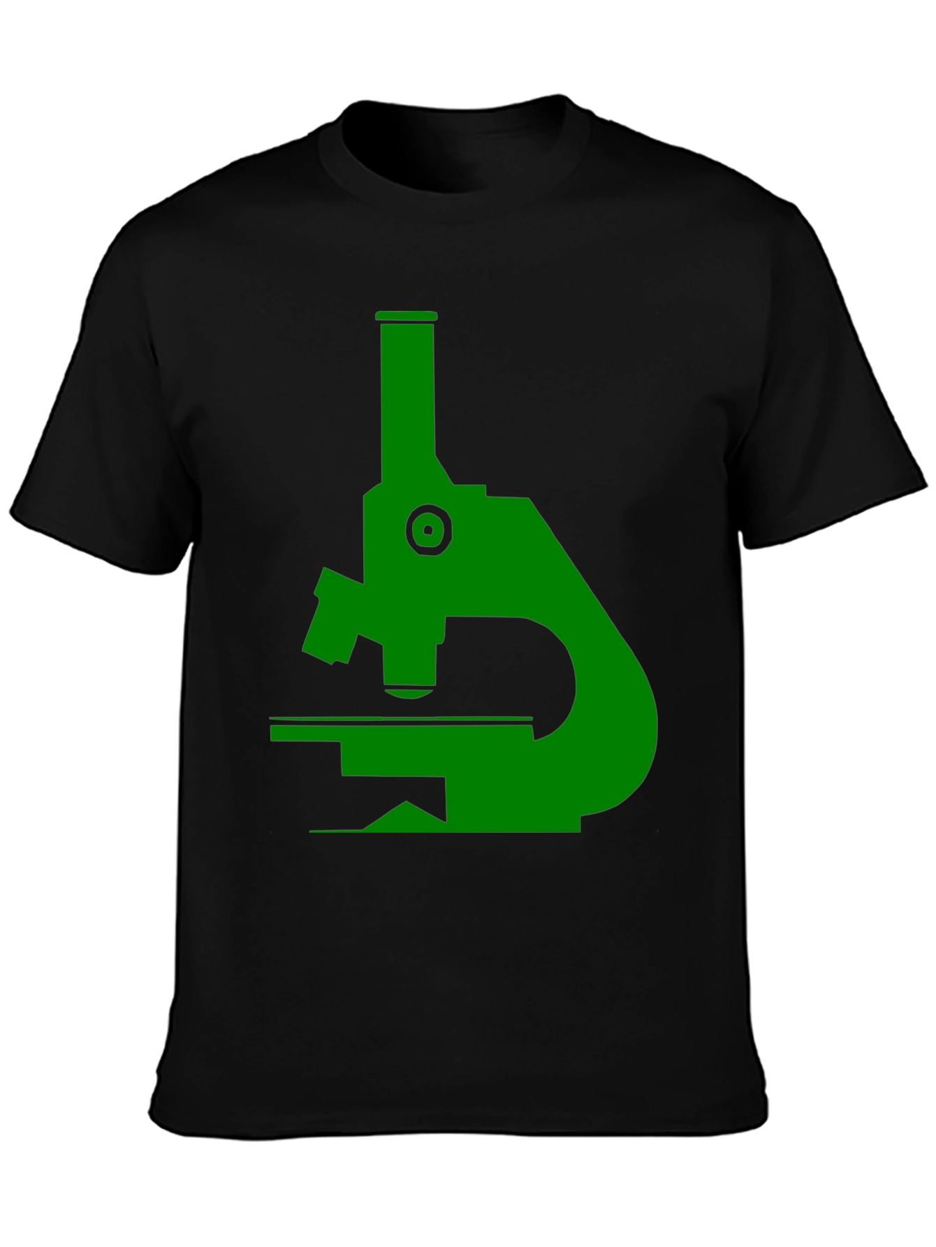 Green Microscope Graphic Black T-Shirt