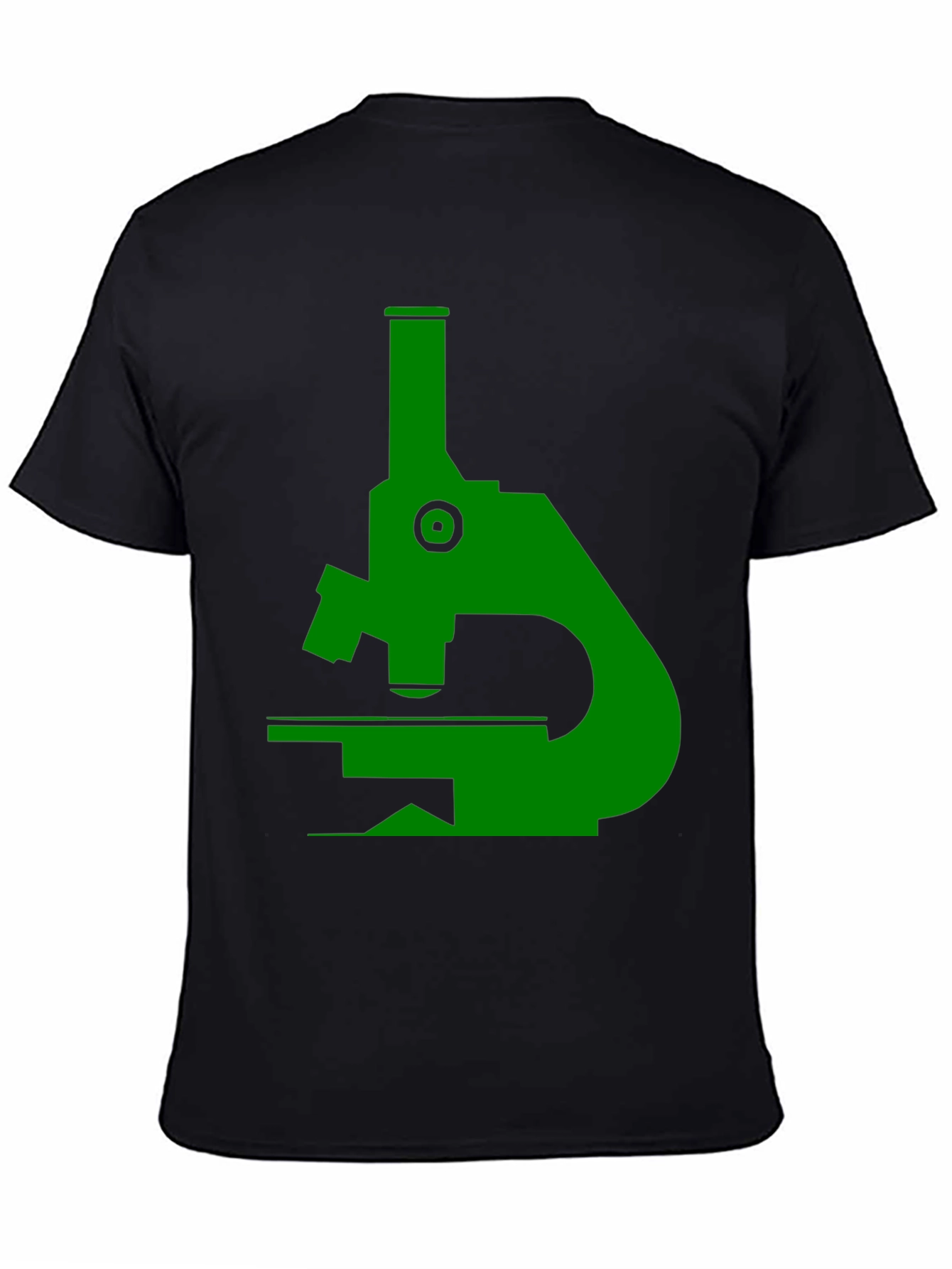 Green Microscope Graphic Black T-Shirt