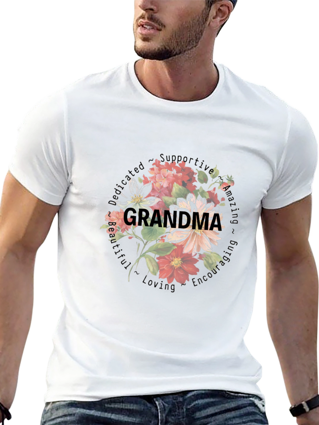 Grandma Floral Graphic T-Shirt