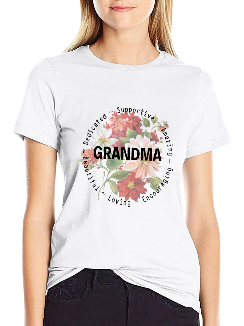 Grandma Floral Graphic T-Shirt