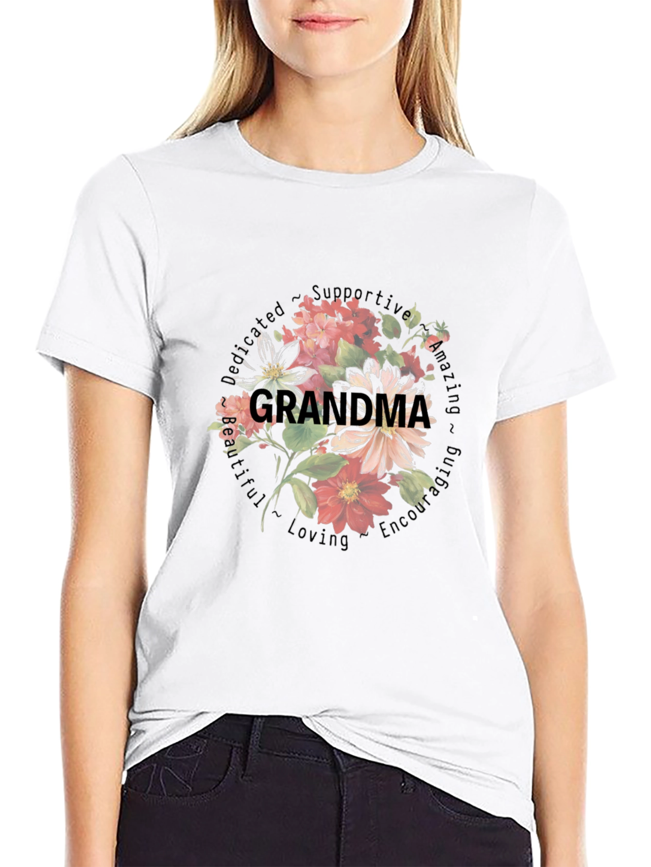 Grandma Floral Graphic T-Shirt
