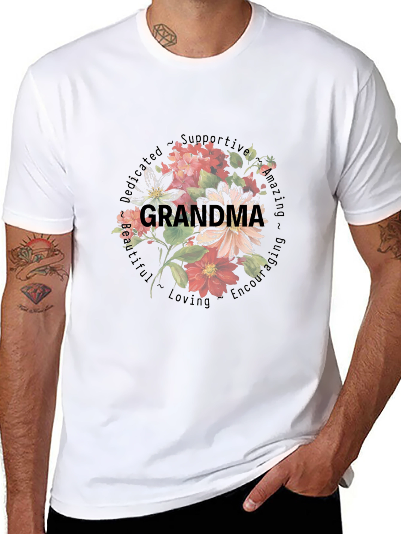 Grandma Floral Graphic T-Shirt