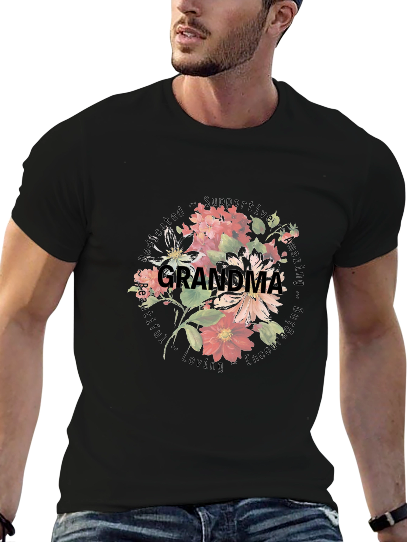 Grandma Floral Graphic T-Shirt