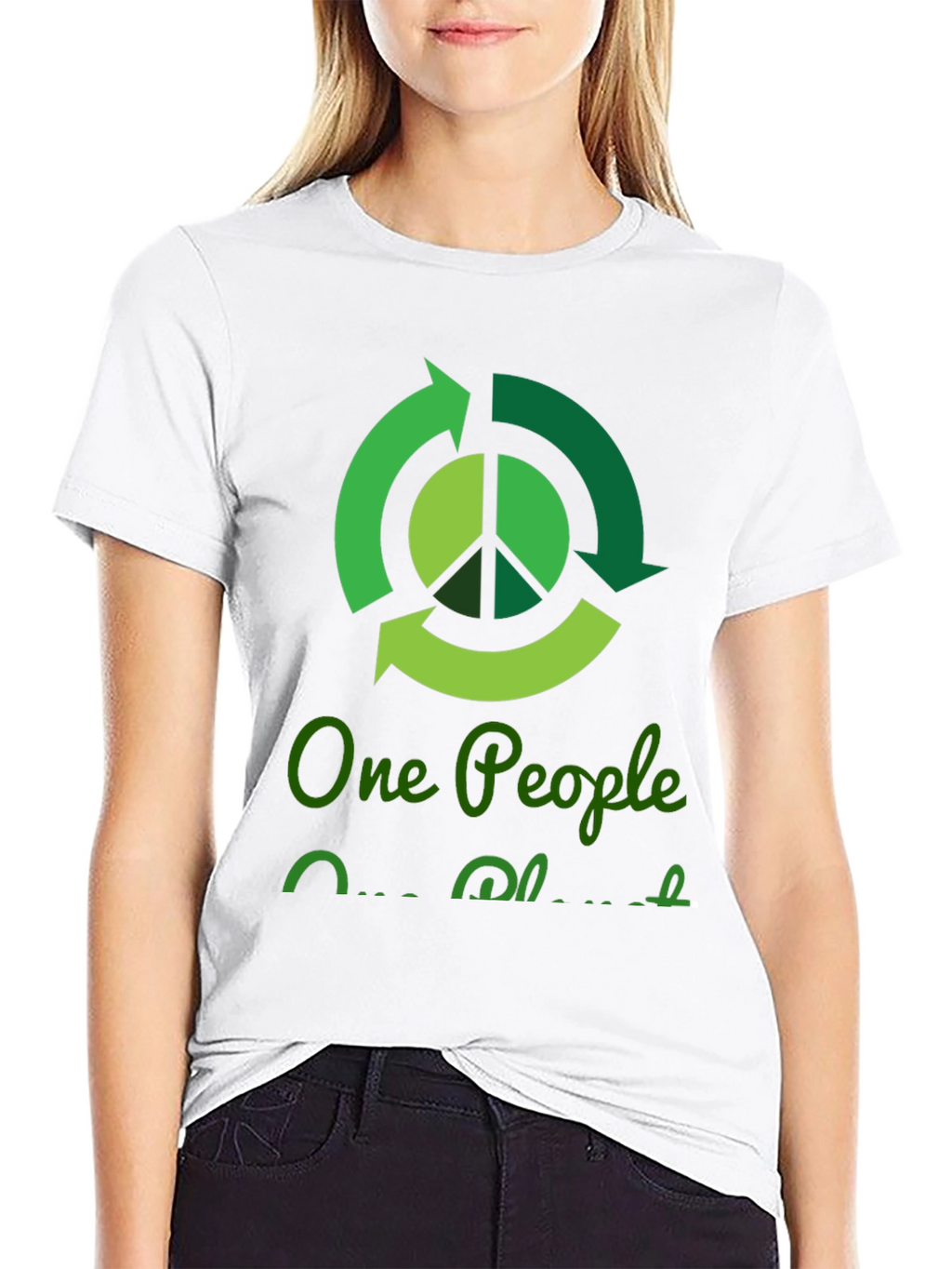 Eco-Friendly One People One Planet Graphic T-Shirt