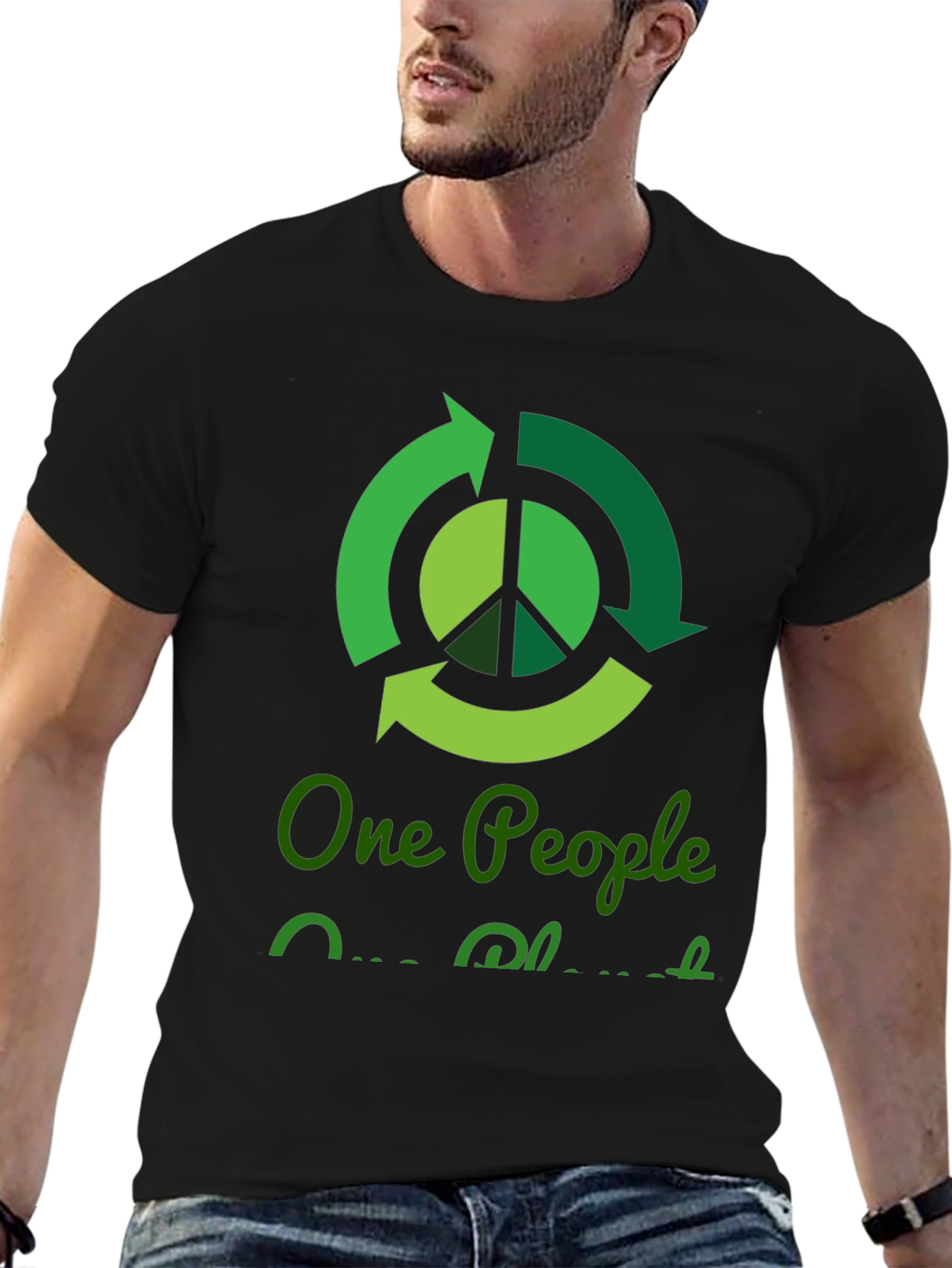 Eco-Friendly One People One Planet Graphic T-Shirt
