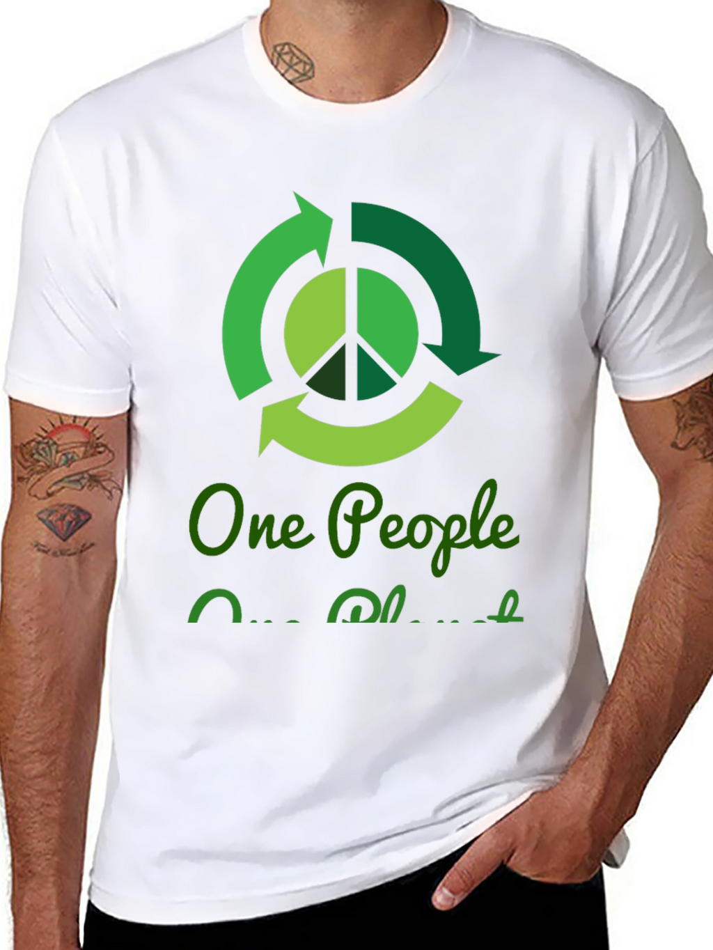 Eco-Friendly One People One Planet Graphic T-Shirt