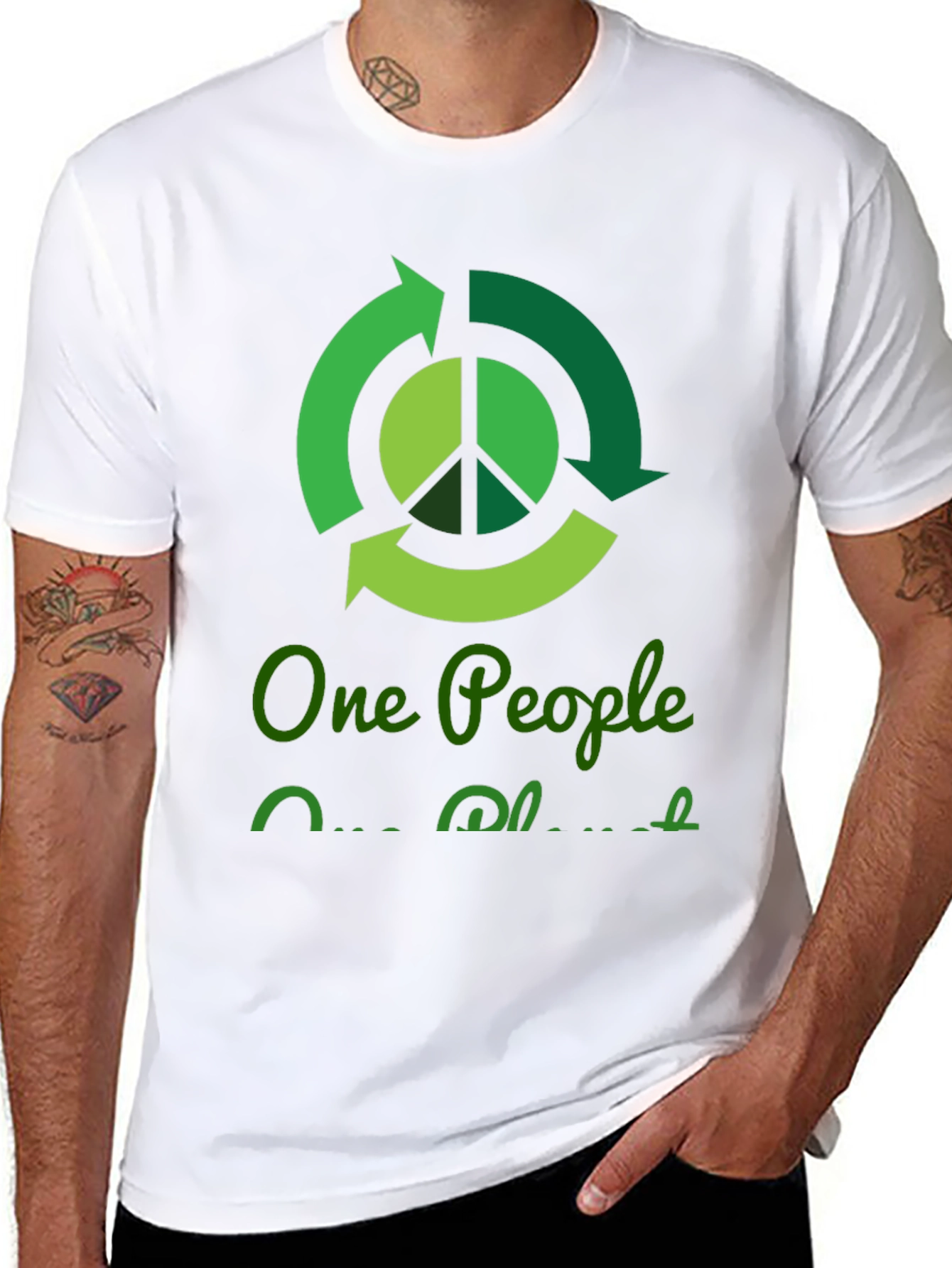 Eco-Friendly One People One Planet Graphic T-Shirt