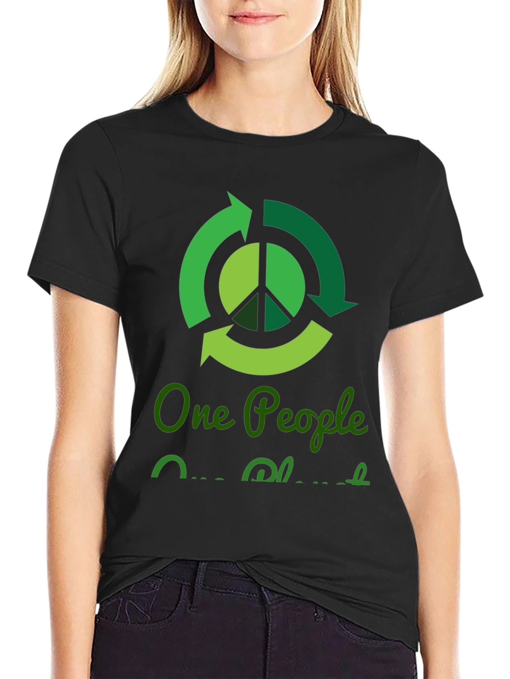 Eco-Friendly One People One Planet Graphic T-Shirt
