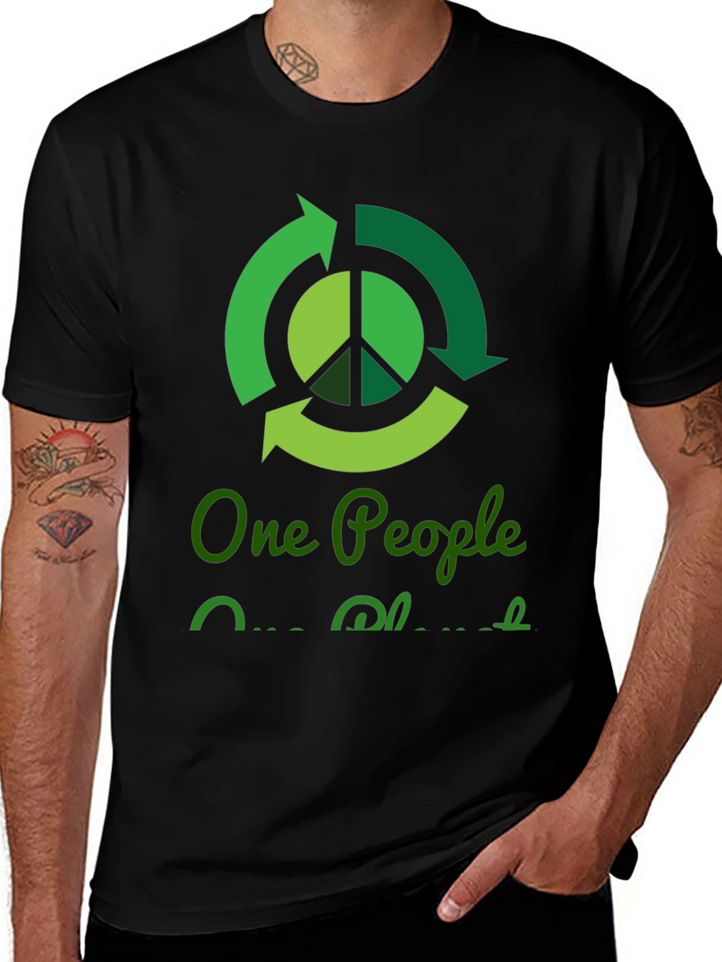 Eco-Friendly One People One Planet Graphic T-Shirt