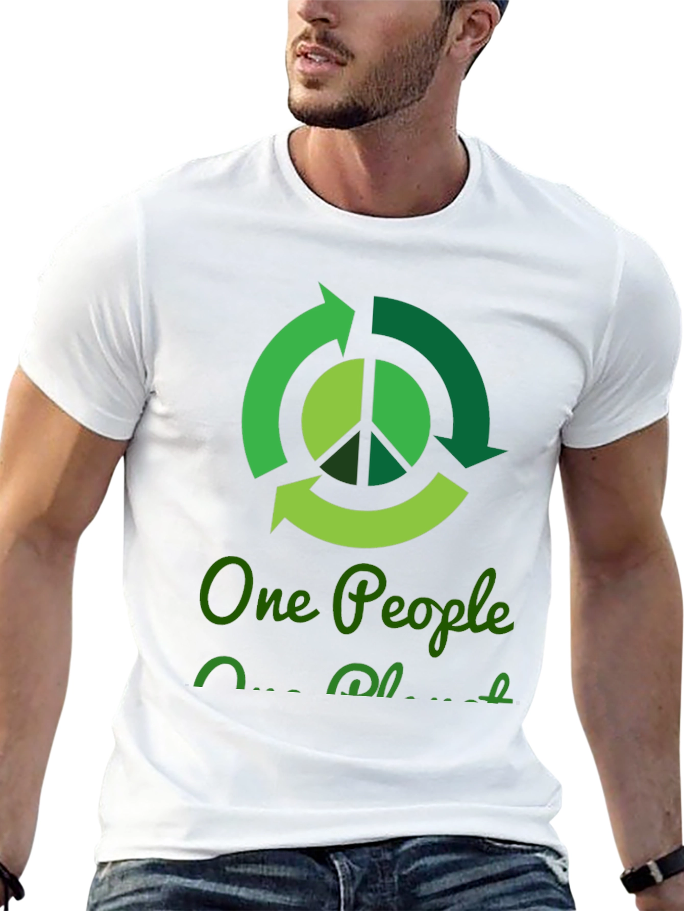 Eco-Friendly One People One Planet Graphic T-Shirt