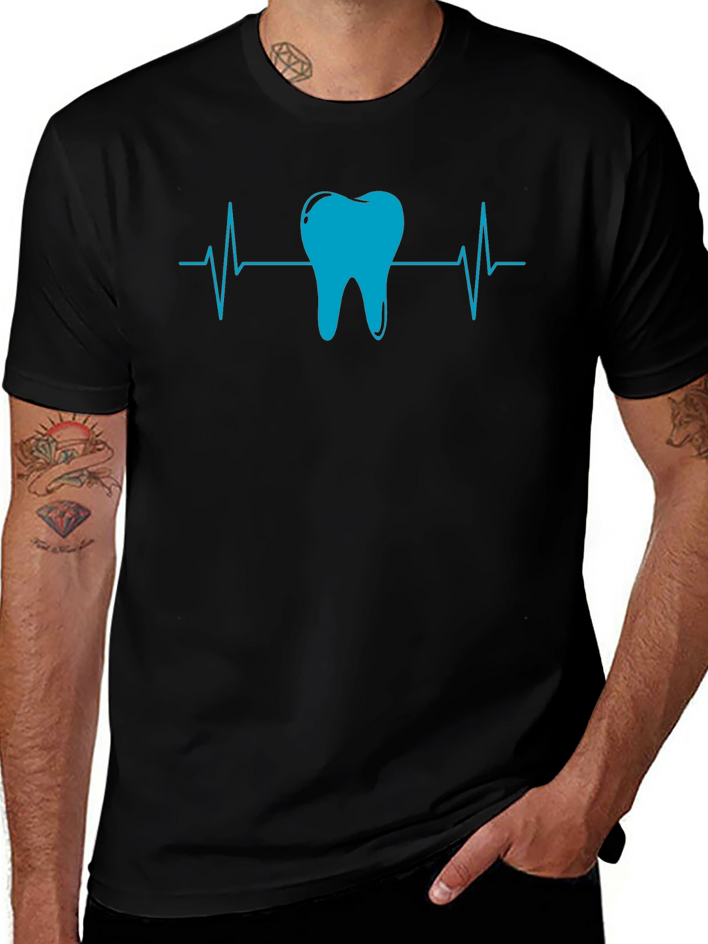 Dental Heartbeat T-Shirt - Black