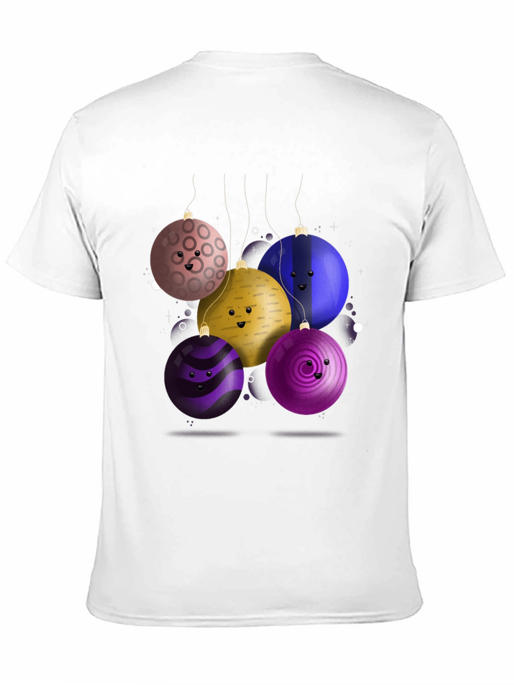 Festive Ornament Tee: Smiling Holiday Cheer