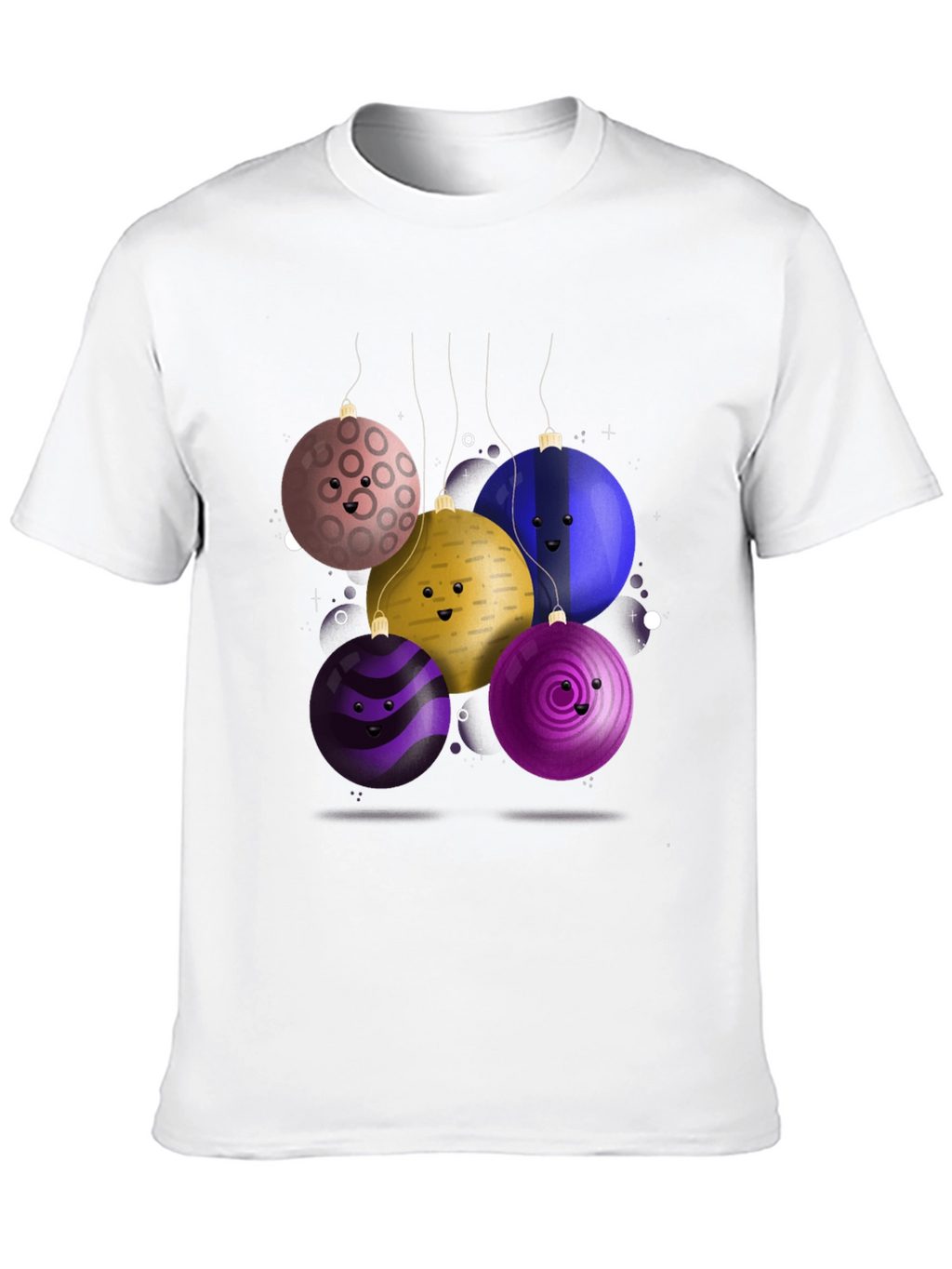 Festive Ornament Tee: Smiling Holiday Cheer