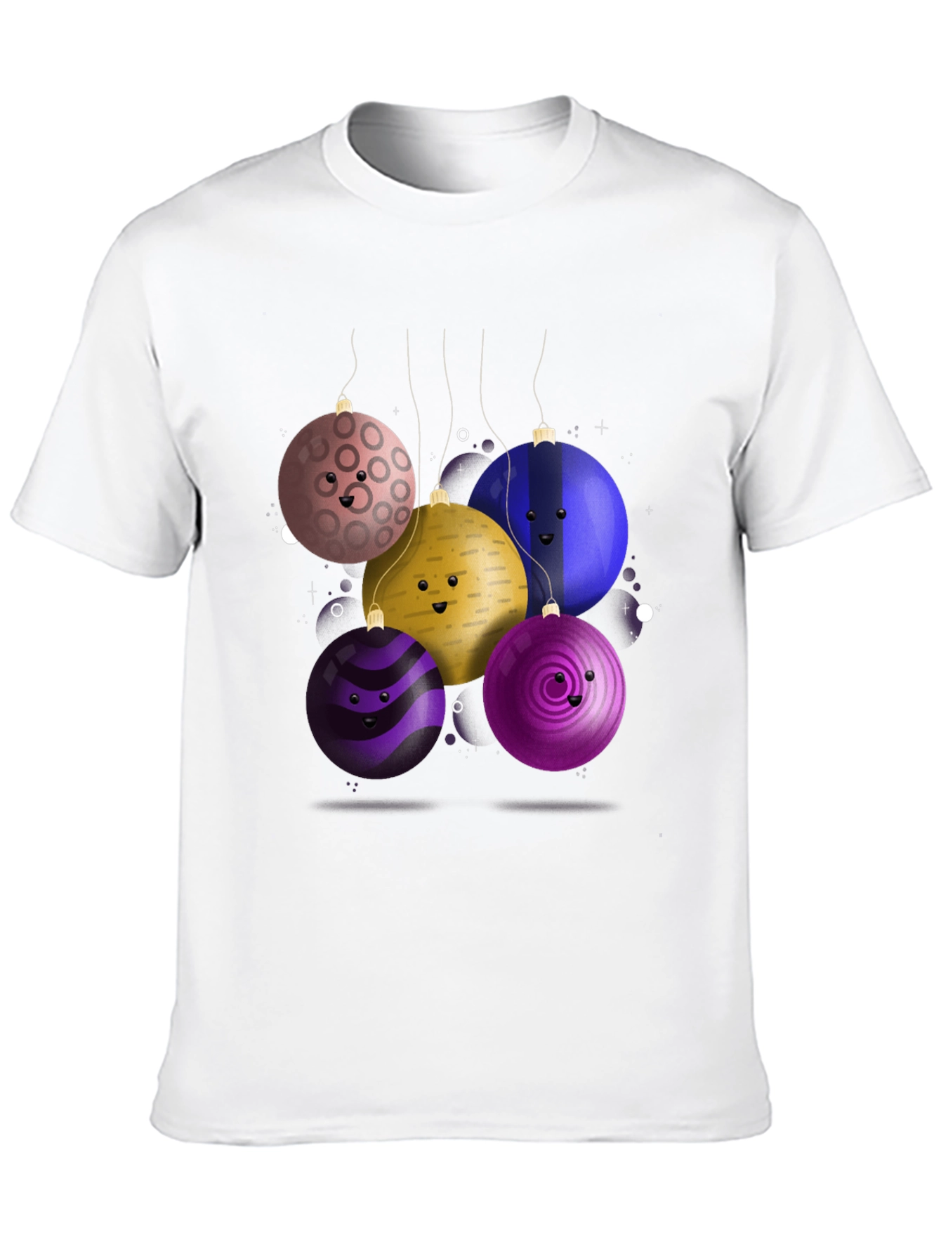 Festive Ornament Tee: Smiling Holiday Cheer