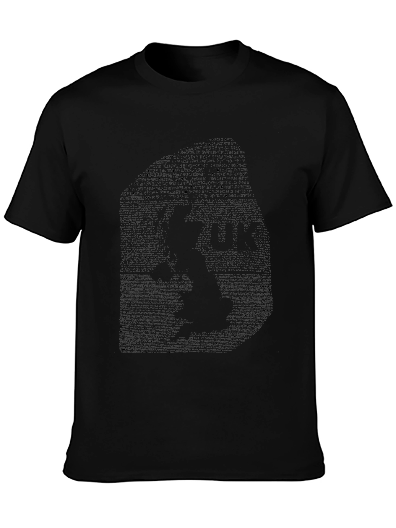 Abstract Face Graphic Black T-Shirt