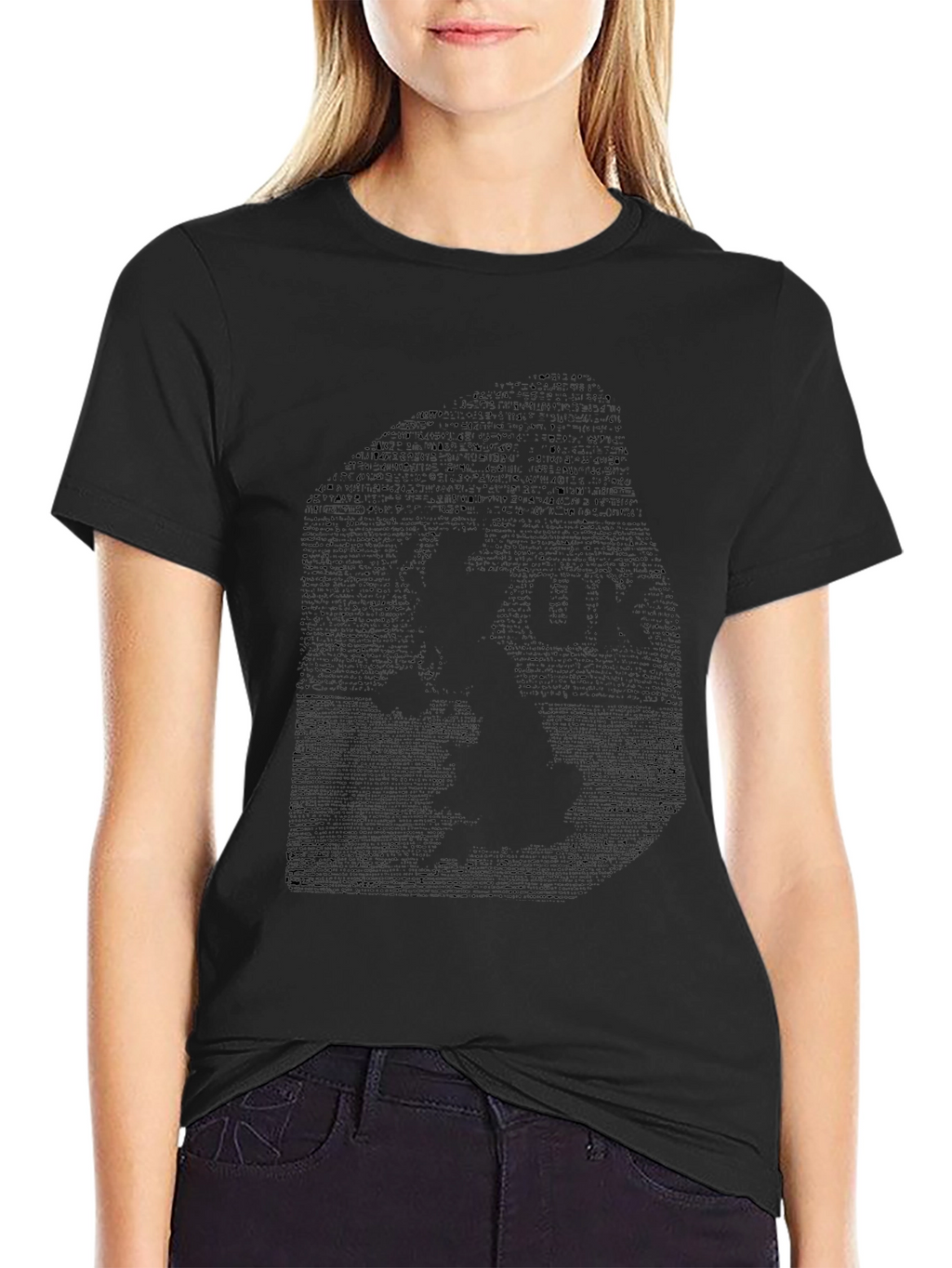 Abstract Face Graphic Black T-Shirt