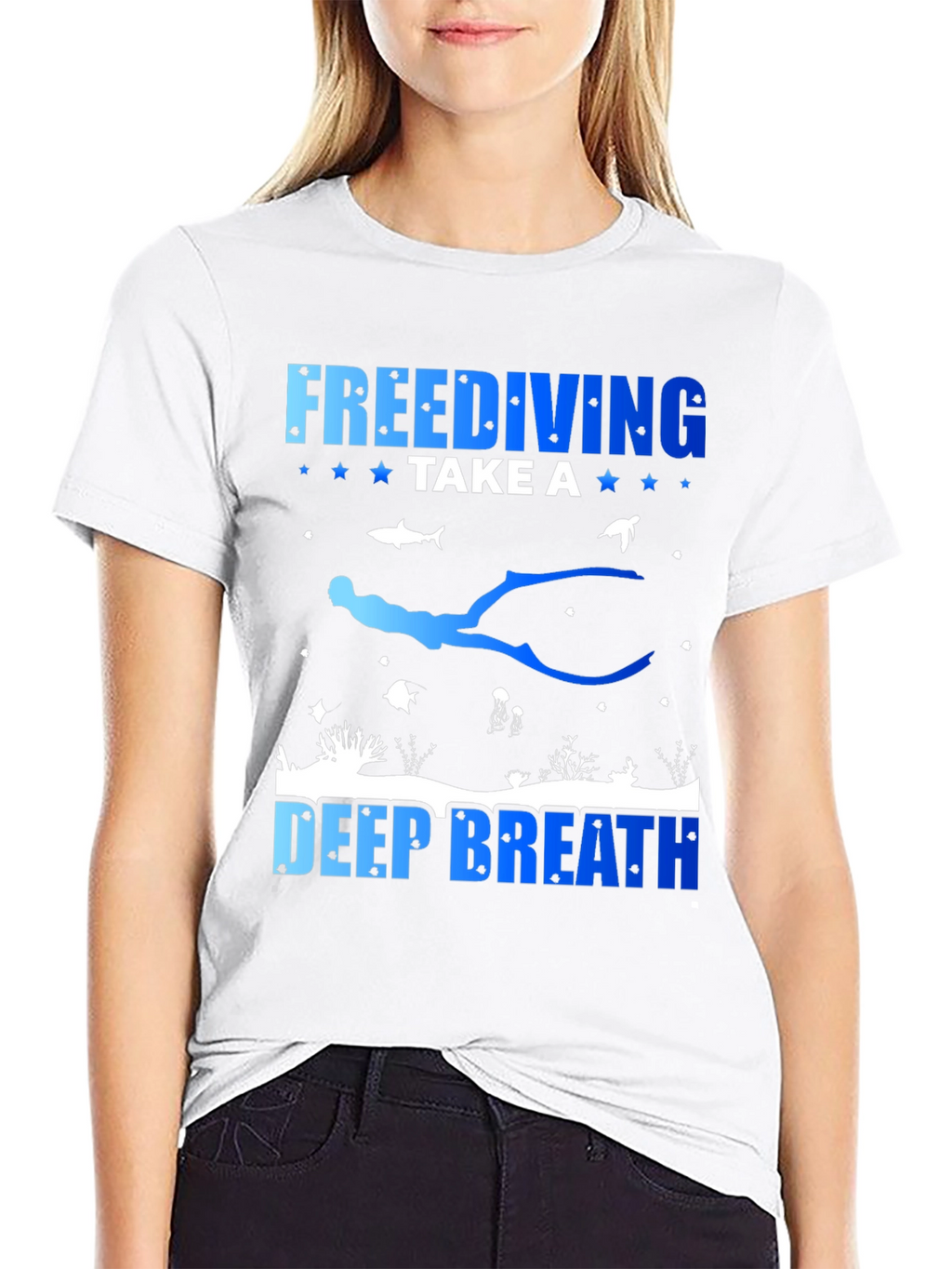 Freediving Deep Breath Graphic T-Shirt