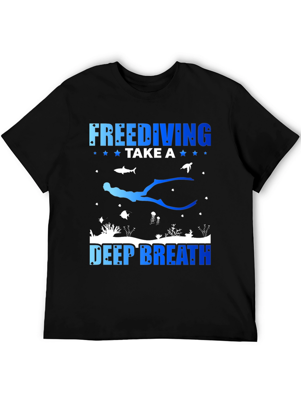 Freediving Deep Breath Graphic T-Shirt