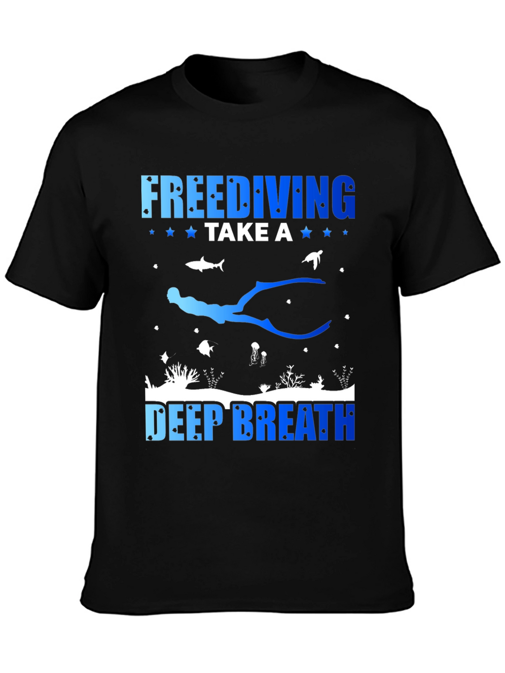 Freediving Deep Breath Graphic T-Shirt