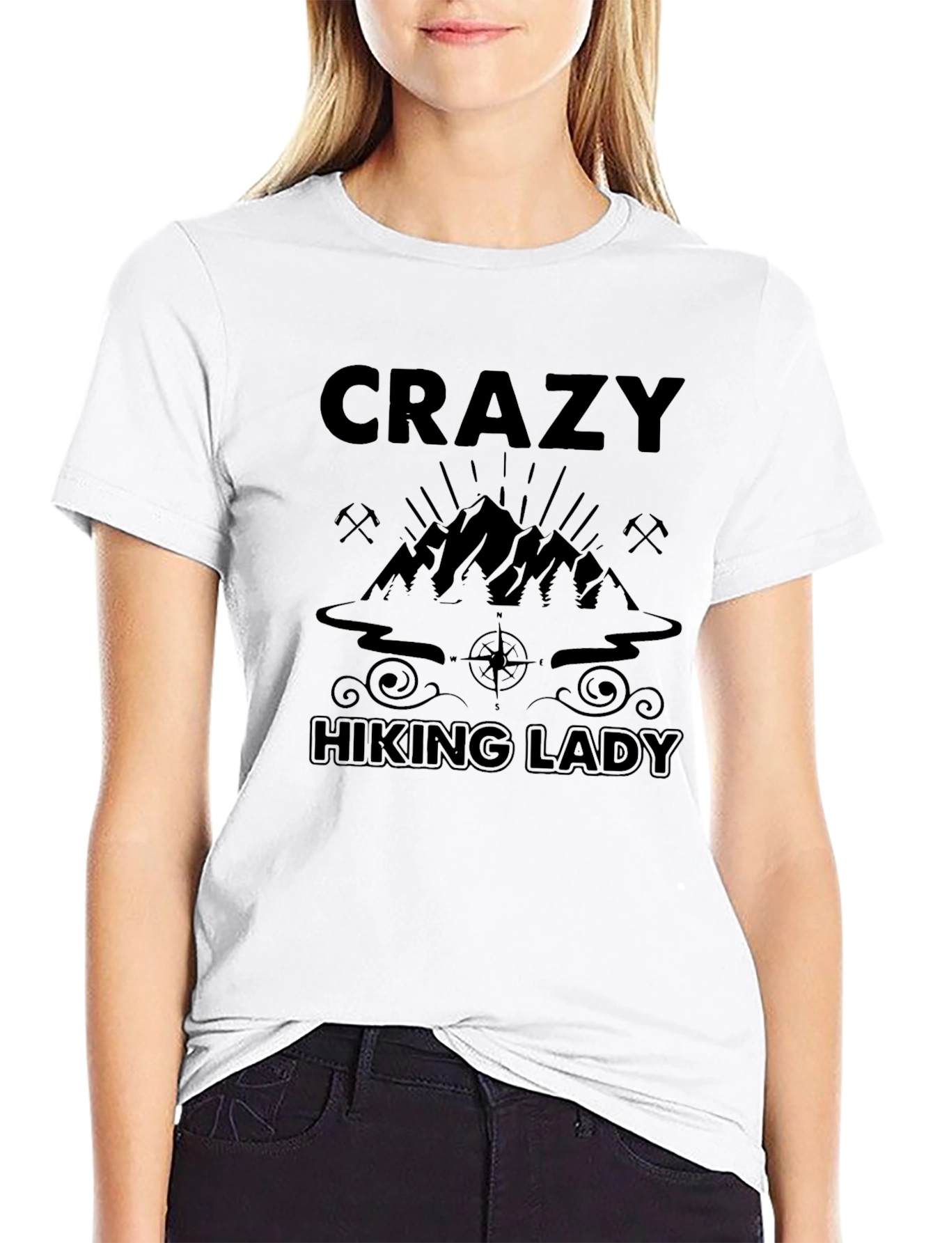 Crazy Hiking Lady T-Shirt