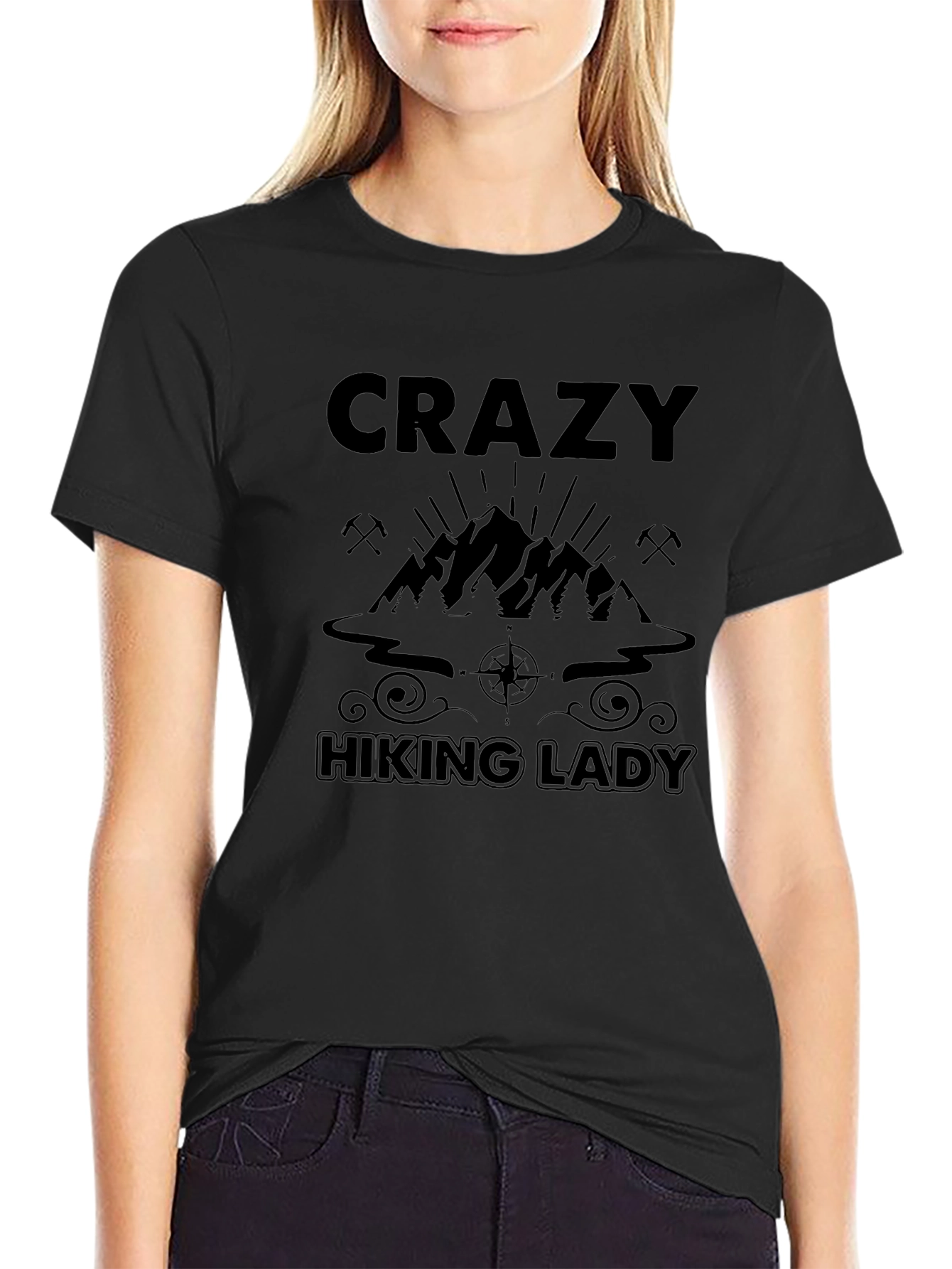 Crazy Hiking Lady T-Shirt