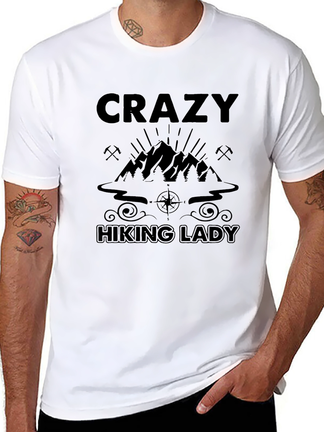 Crazy Hiking Lady T-Shirt