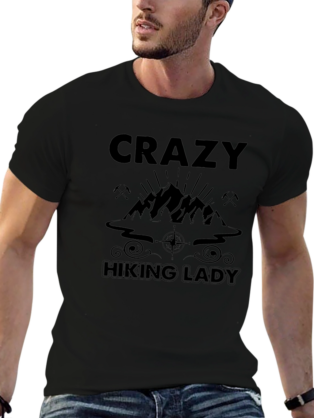 Crazy Hiking Lady T-Shirt