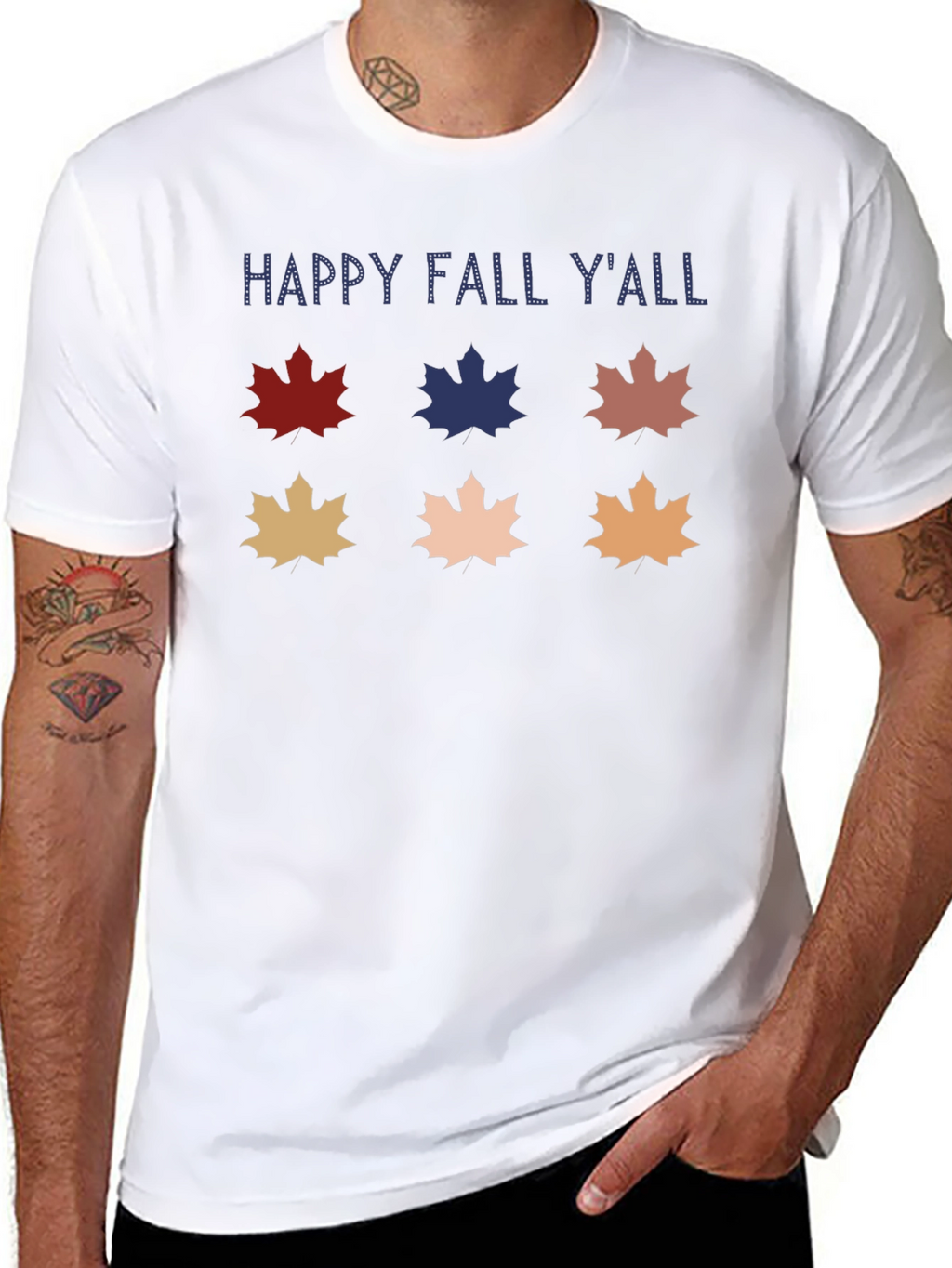 Happy Fall YAll T-Shirt Autumn Leaf Design