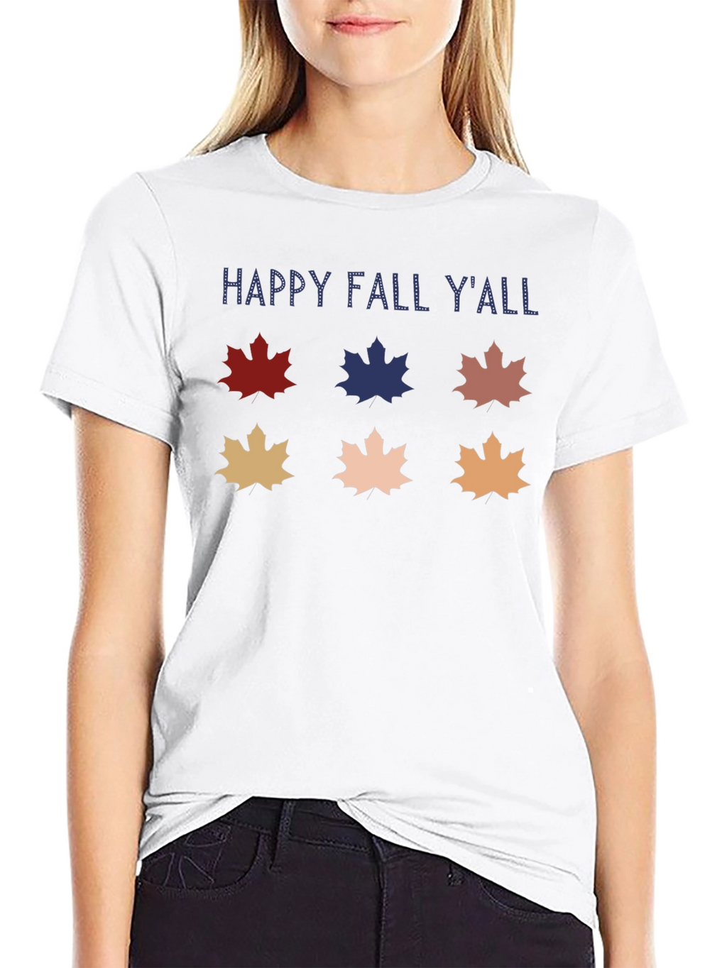 Happy Fall YAll T-Shirt Autumn Leaf Design