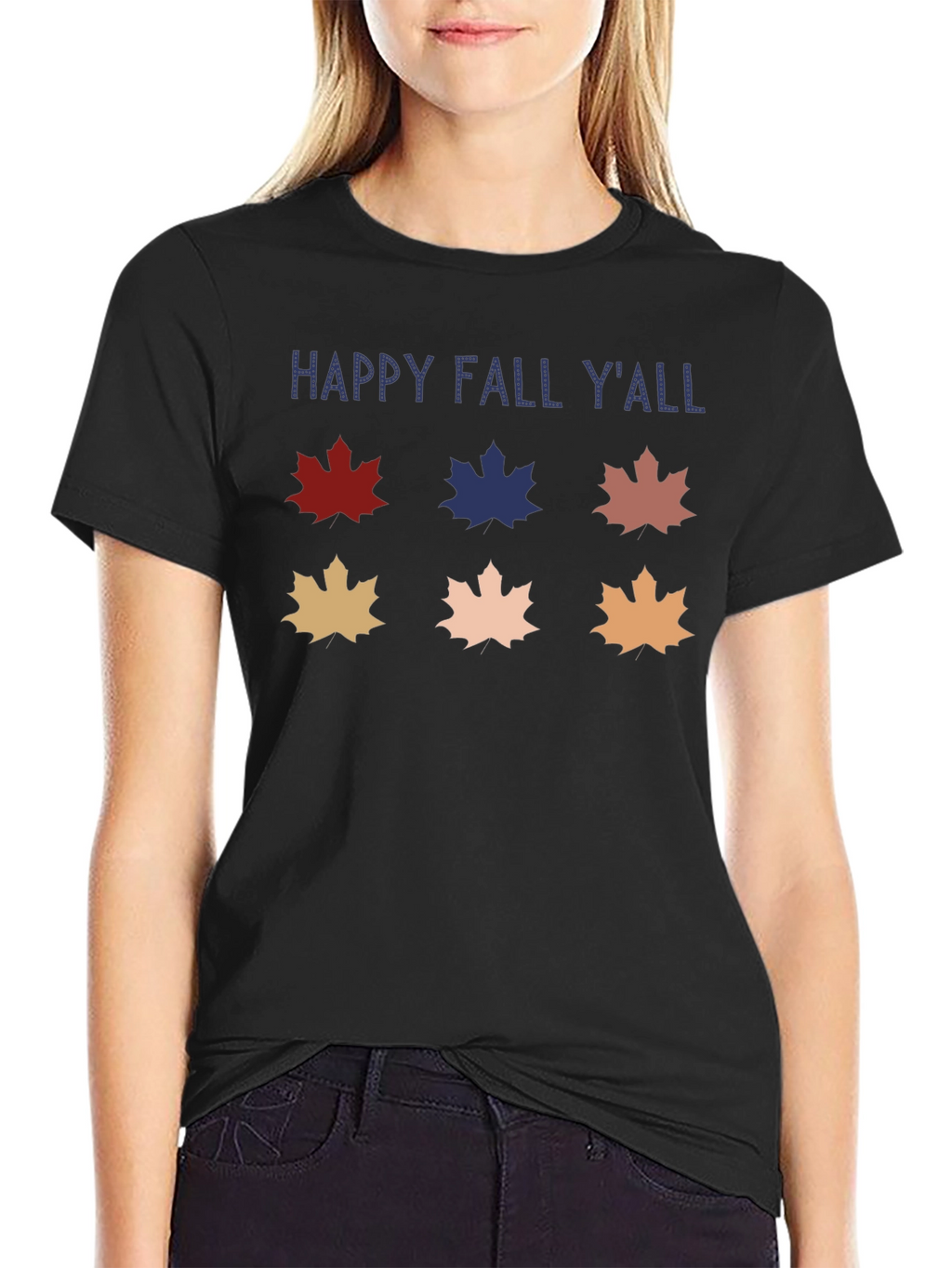 Happy Fall YAll T-Shirt Autumn Leaf Design