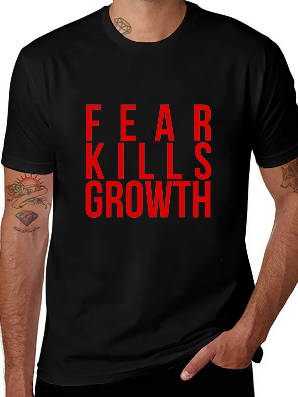Fear Kills Growth Graphic Tee - Black