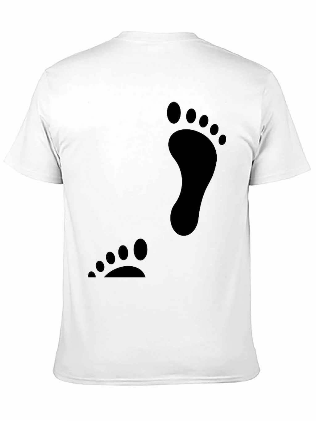 Black Footprint Graphic T-Shirt Casual Tee