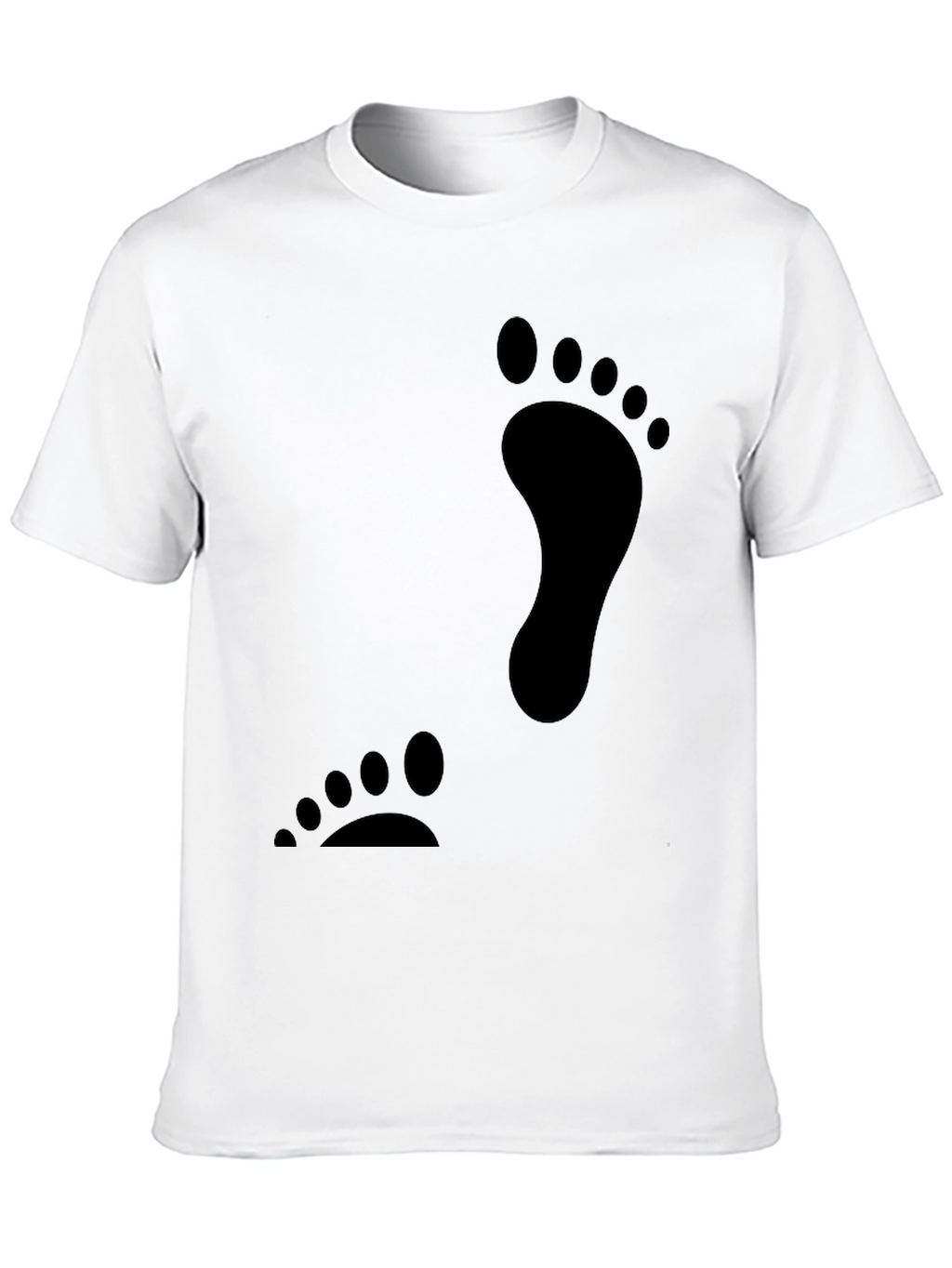 Black Footprint Graphic T-Shirt Casual Tee