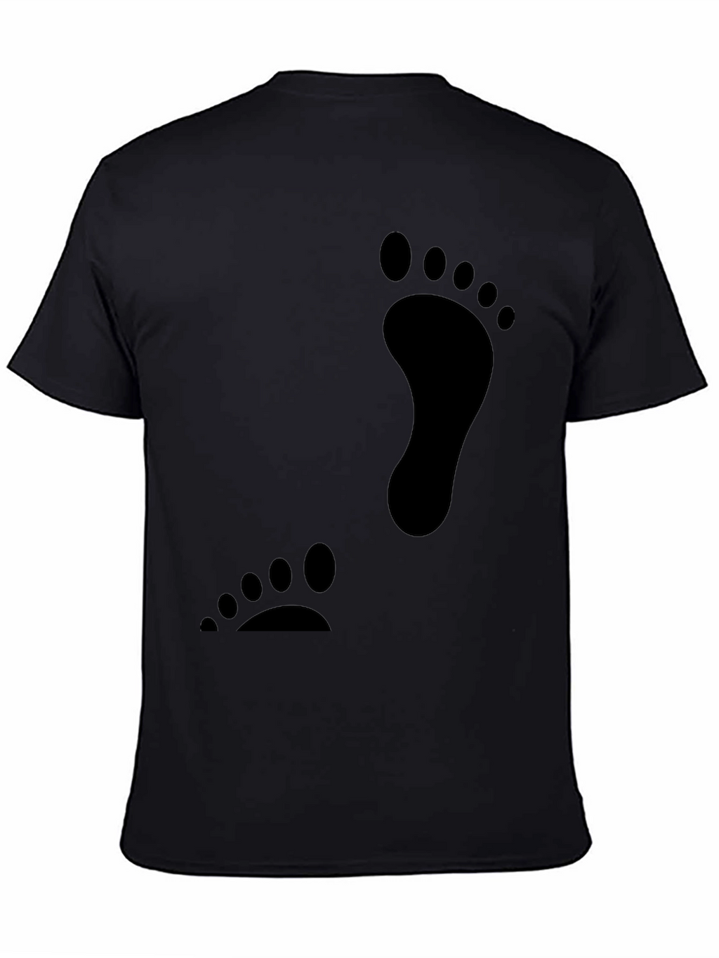 Black Footprint Graphic T-Shirt Casual Tee