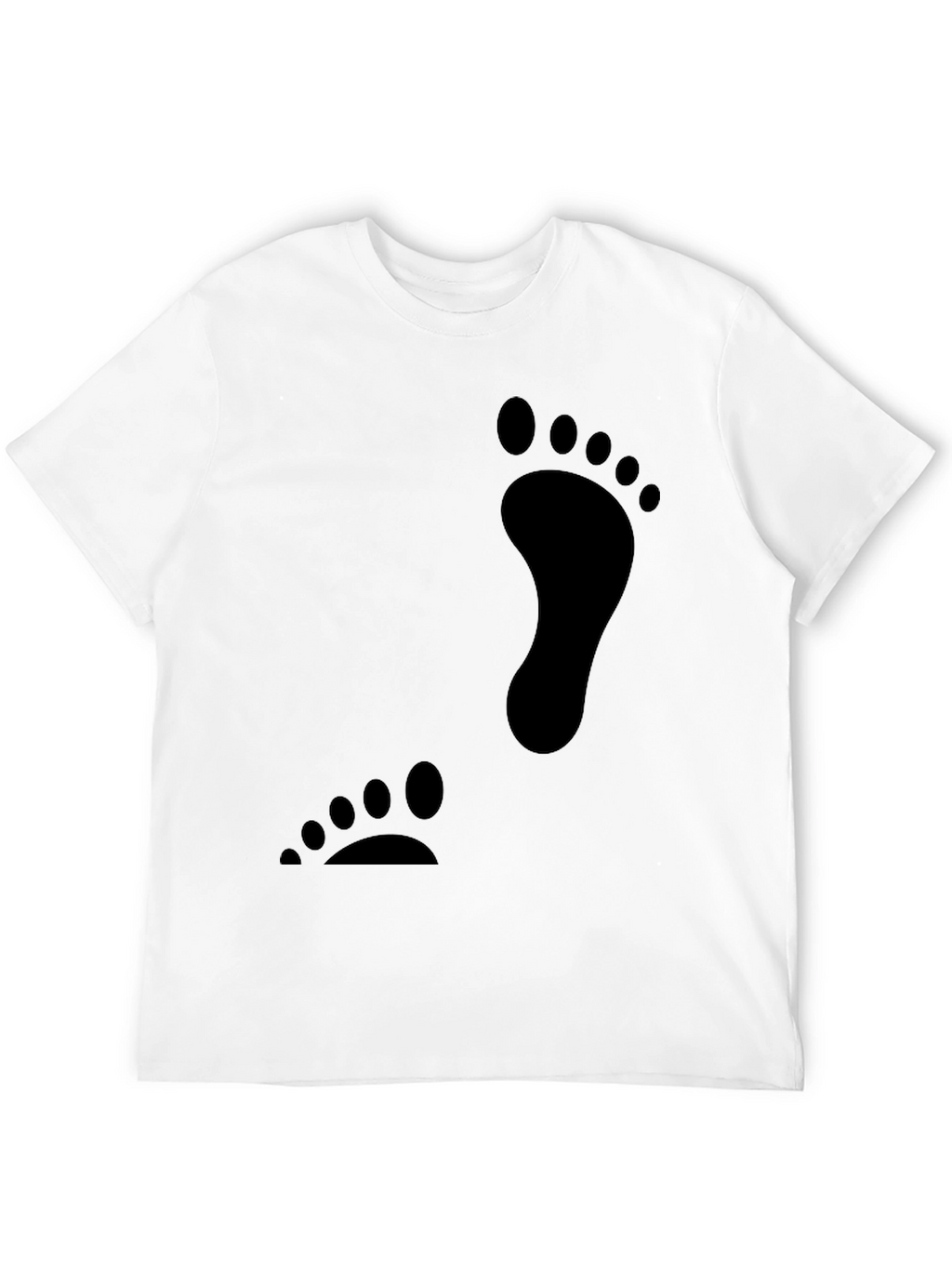 Black Footprint Graphic T-Shirt Casual Tee