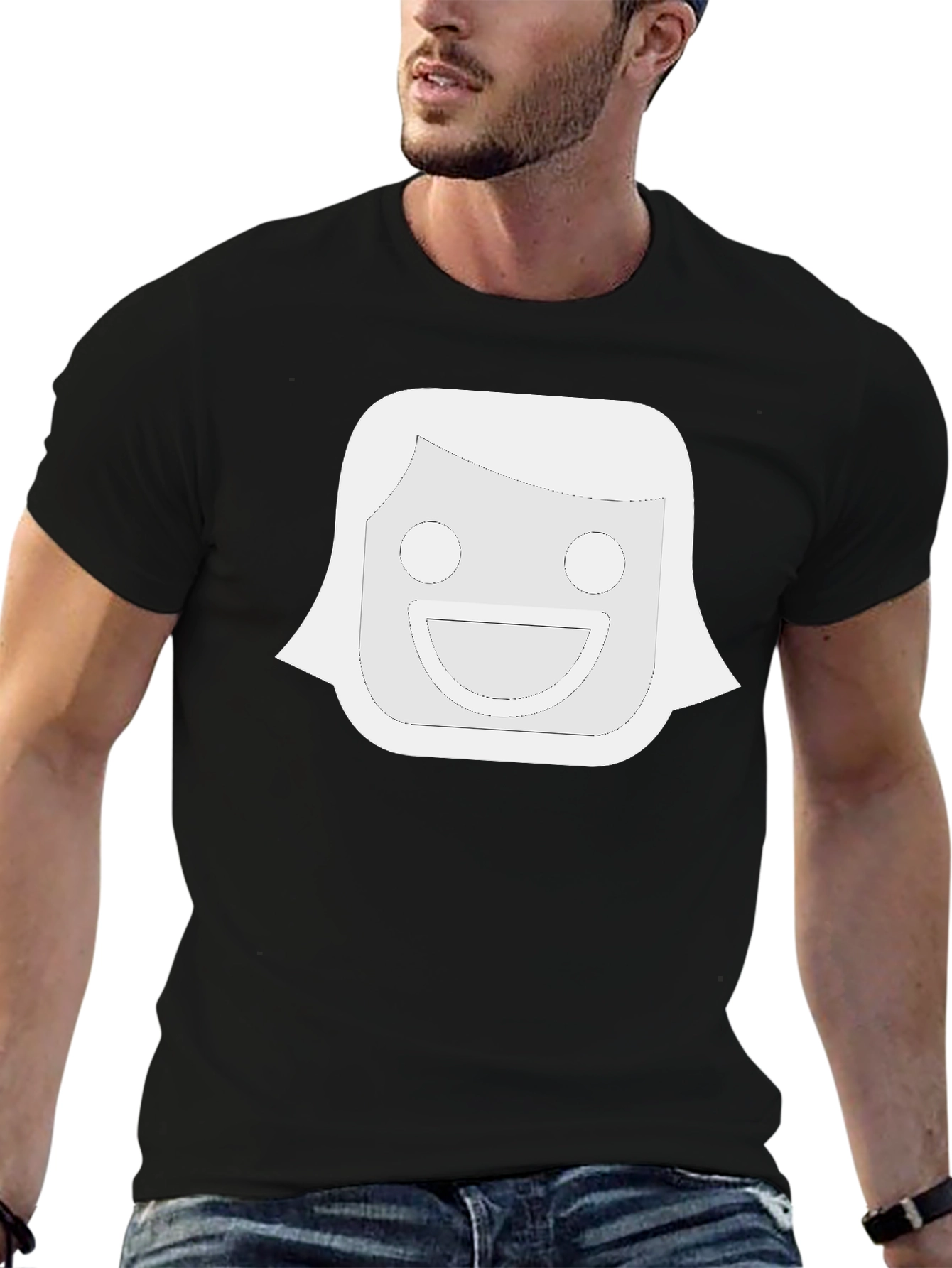 Funny Face Graphic Black T-Shirt