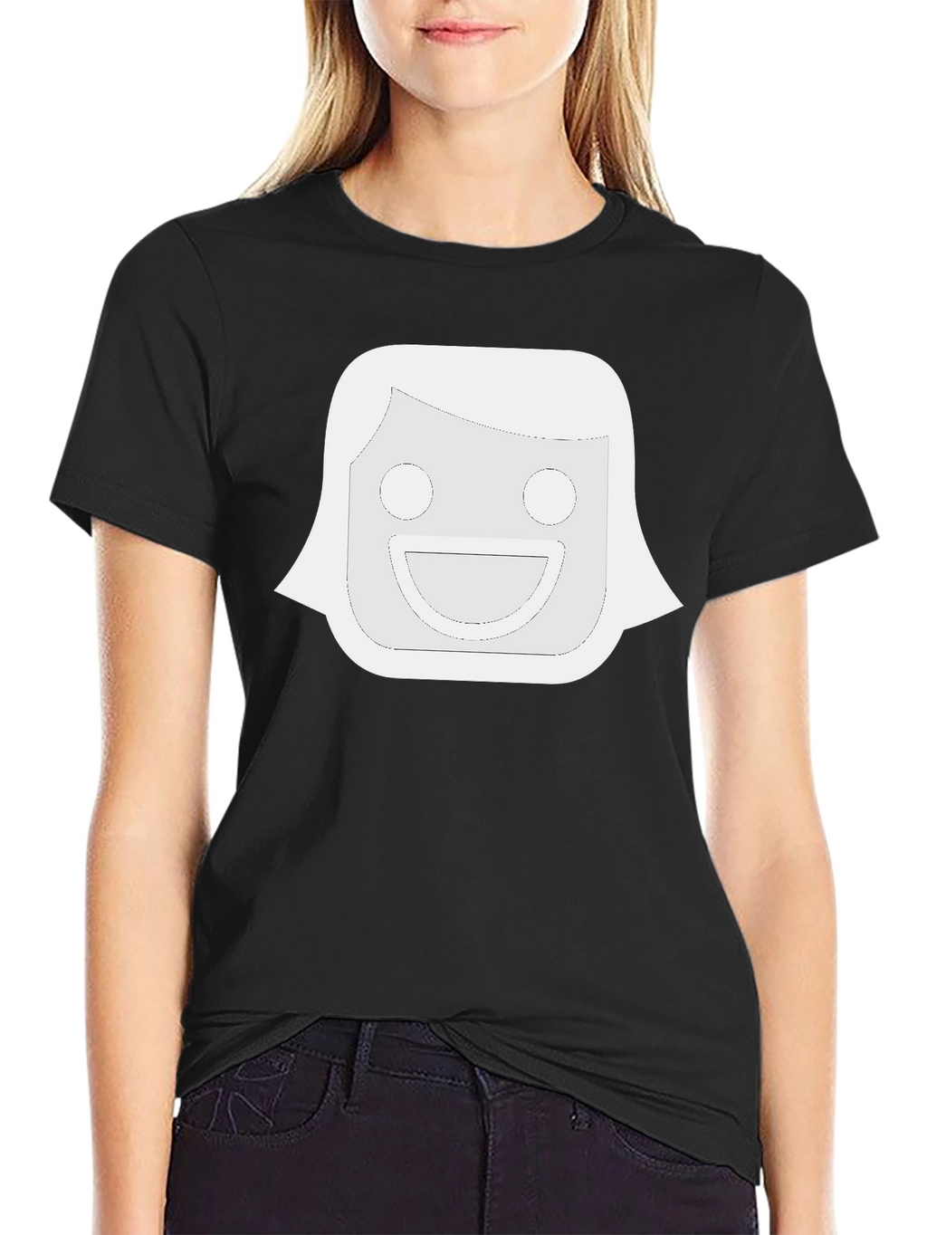 Funny Face Graphic Black T-Shirt