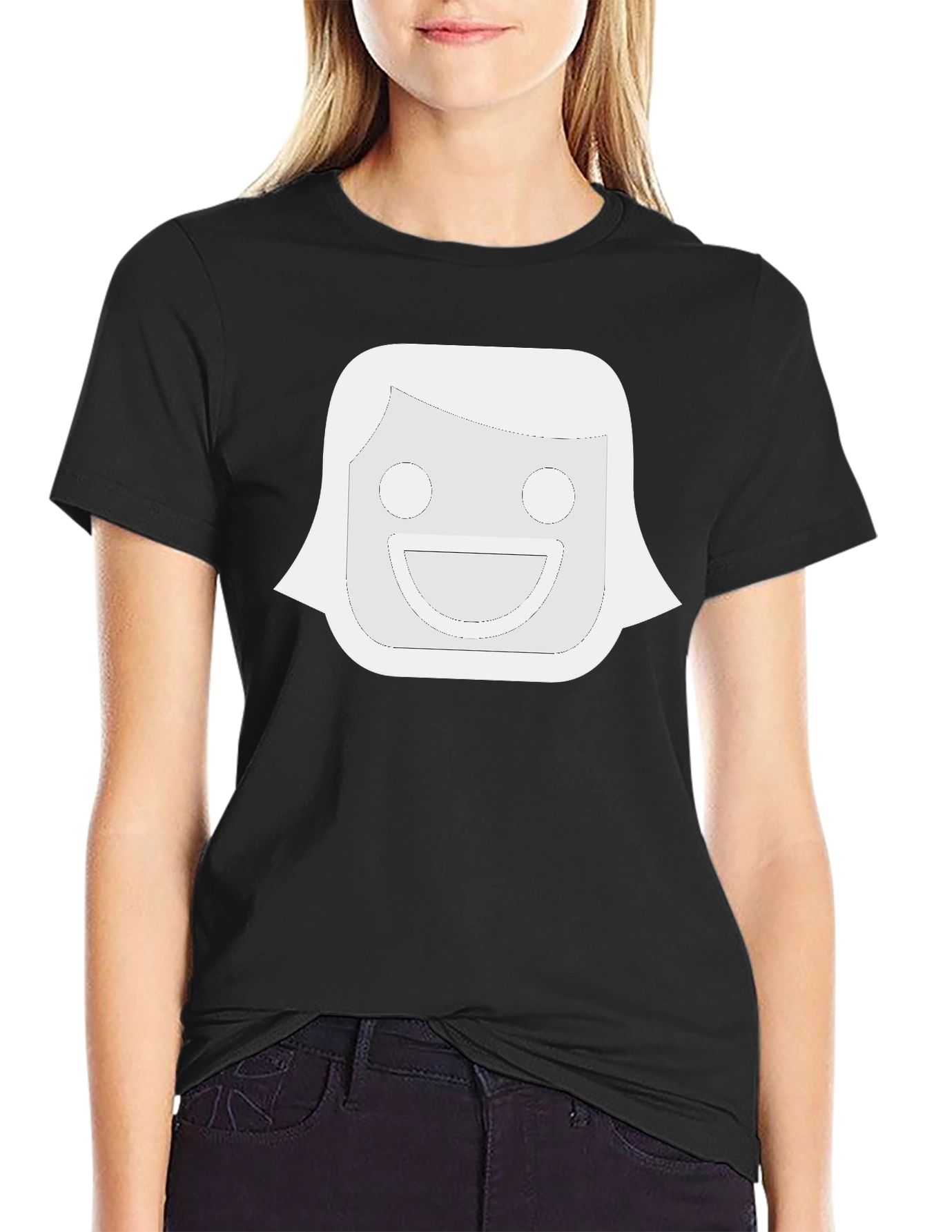 Funny Face Graphic Black T-Shirt