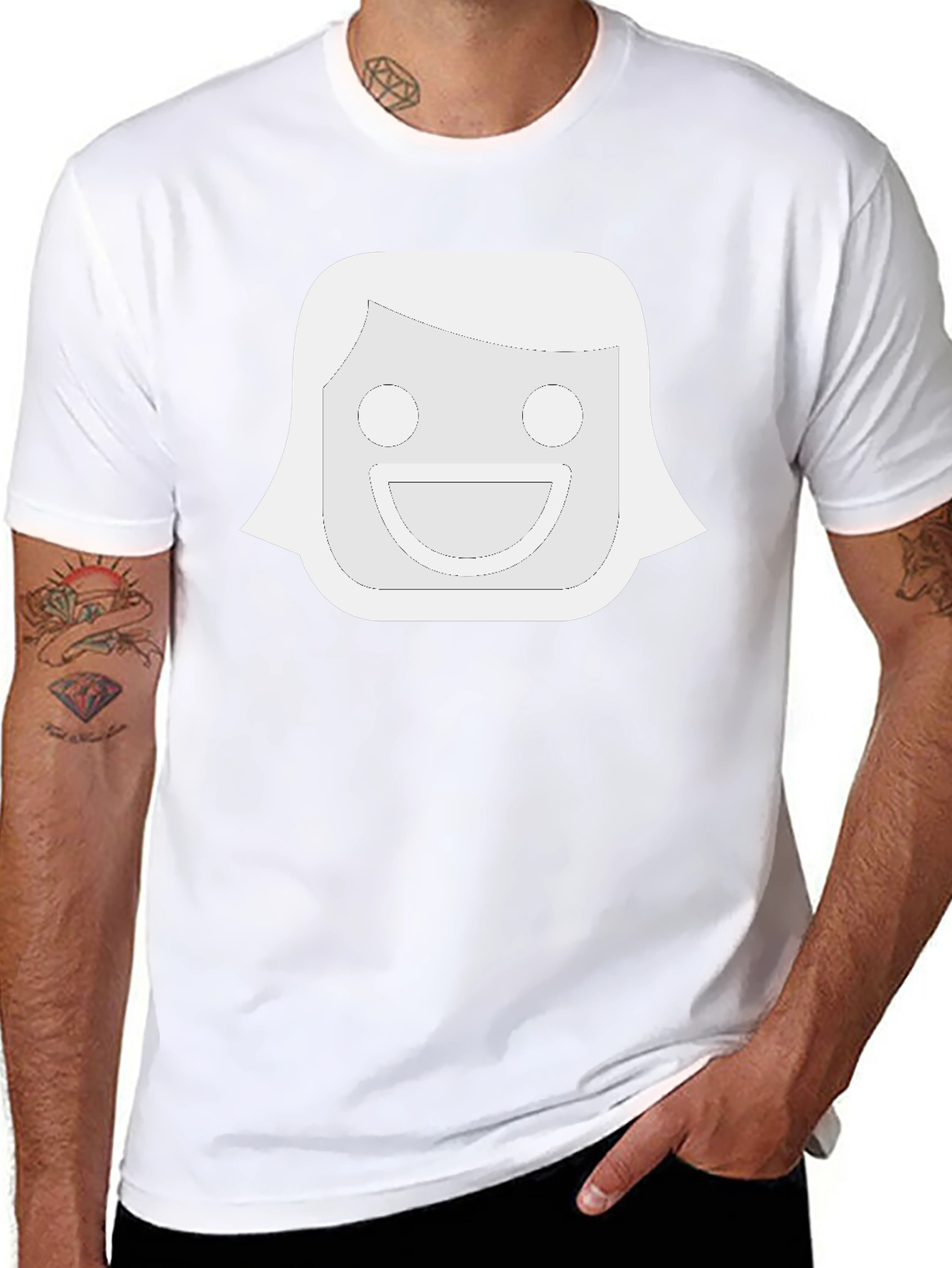 Funny Face Graphic Black T-Shirt