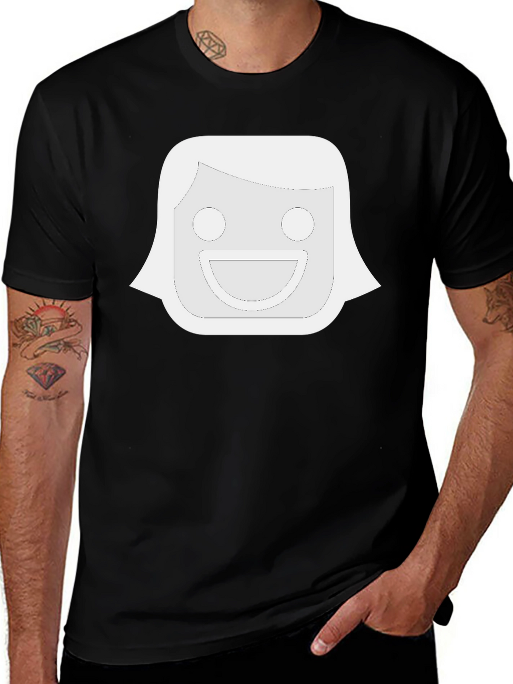 Funny Face Graphic Black T-Shirt