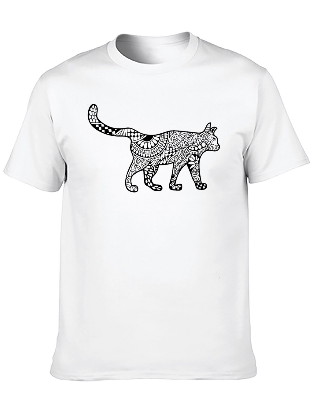 Black Cat Mandala Graphic T-Shirt