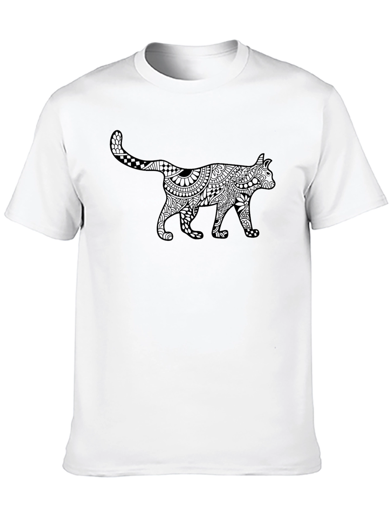 Black Cat Mandala Graphic T-Shirt