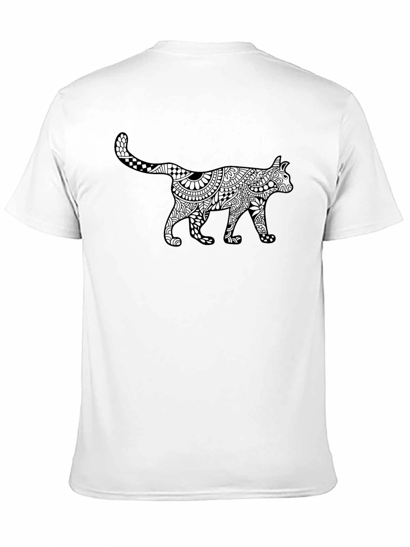Black Cat Mandala Graphic T-Shirt