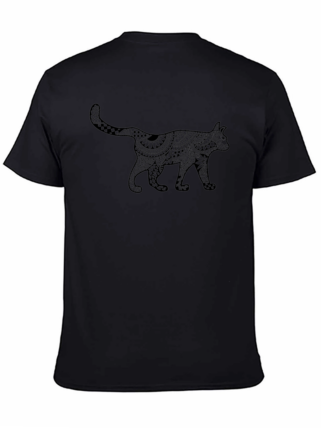 Black Cat Mandala Graphic T-Shirt