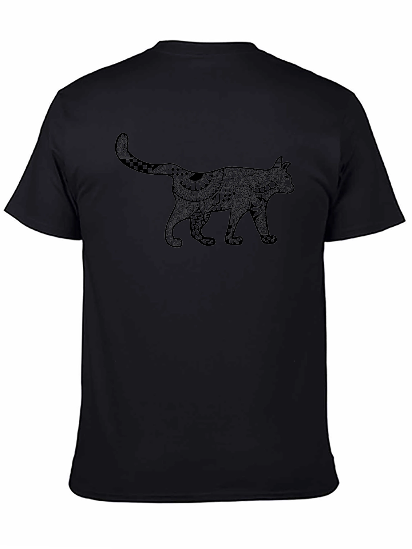 Black Cat Mandala Graphic T-Shirt