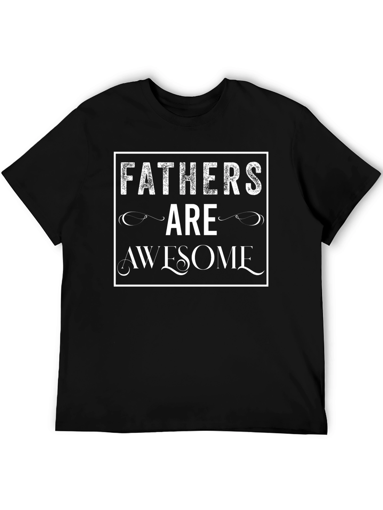 Fathers Are Awesome Graphic T-Shirt - Black