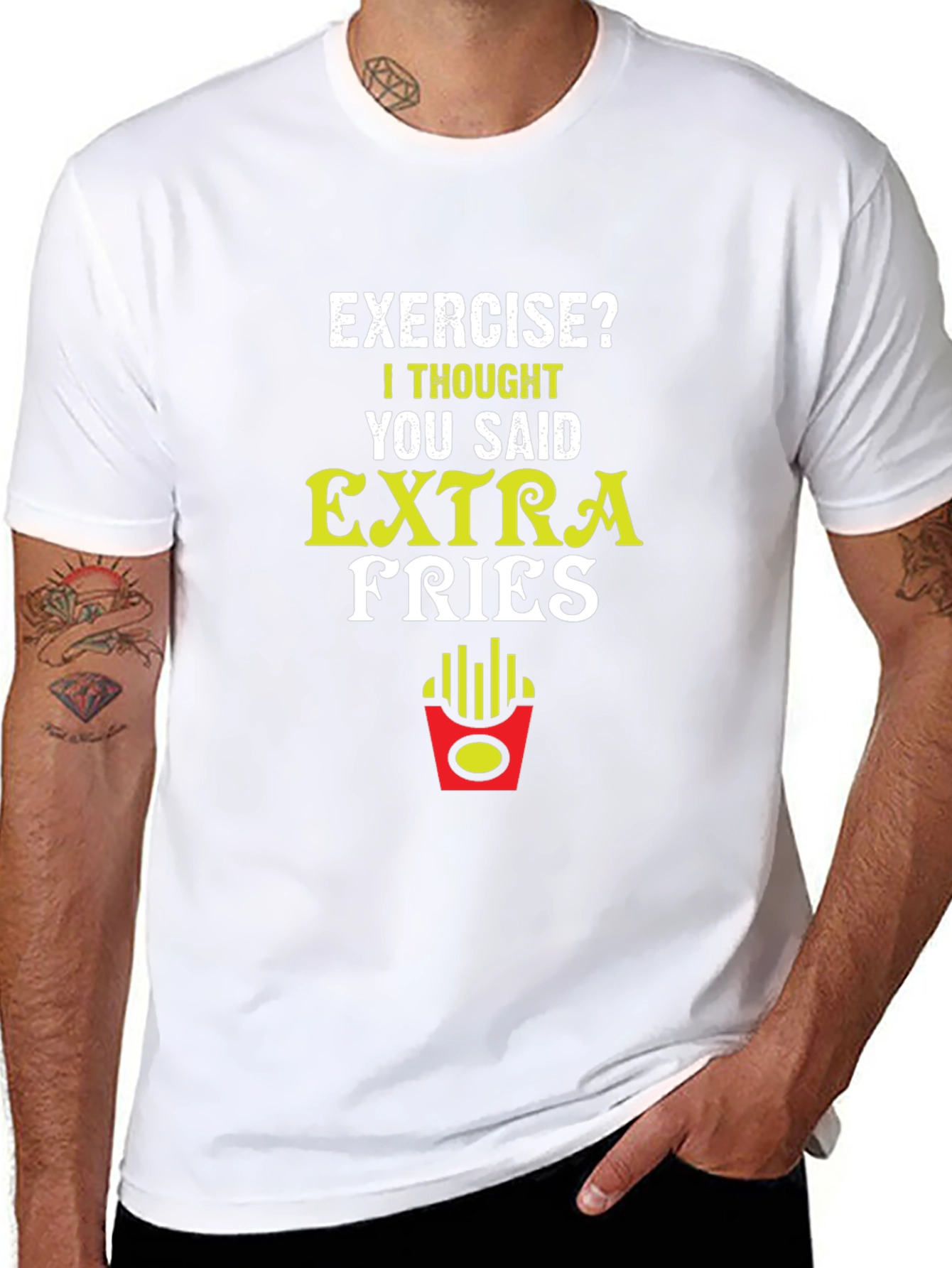 Funny Extra Fries Graphic T-Shirt