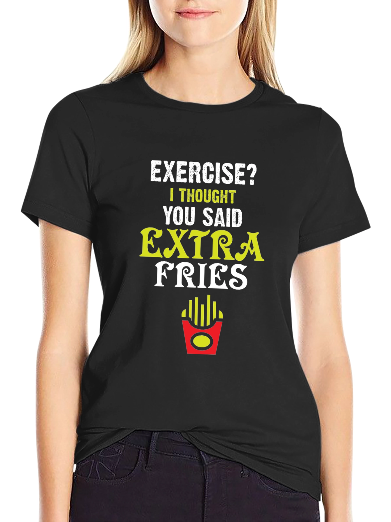 Funny Extra Fries Graphic T-Shirt